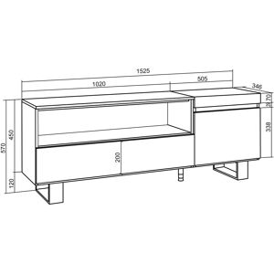 Skraut Home - Moderner TV-Schrank - 150x57x35cm - Für Fernseher bis 65" Skraut Home - Moderner TV-Schrank - 150x57x35cm - Für Fernseher bis 65"