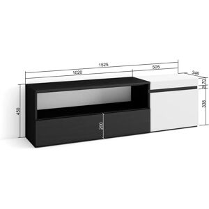 Skraut TV-Möbel - Modern 65" Aufbewahrung Weiß Schwarz Skraut TV-Möbel - Modern 65" Aufbewahrung Weiß Schwarz