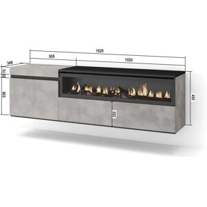 Mueble de TV Skraut Home con Chimenea eléctrica - 150x45x35cm Mueble de TV Skraut Home con Chimenea eléctrica - 150x45x35cm