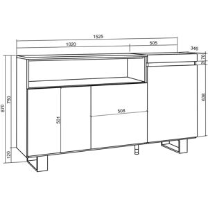 Skraut Home - Credenza - Ampia Capacità - Industriale Moderna - Bianco e Nero Skraut Home - Credenza - Ampia Capacità - Industriale Moderna - Bianco e Nero