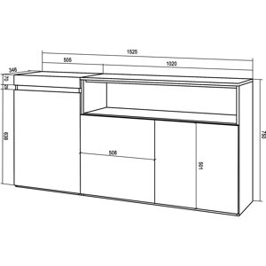 Skraut Home - Armadio di stoccaggio moderno - Bianco e nero Skraut Home - Armadio di stoccaggio moderno - Bianco e nero