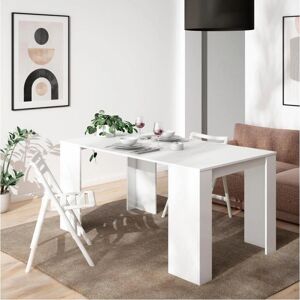 Skraut Home - Mesa Extensible - Blanco Modern 160cm Skraut Home - Mesa Extensible - Blanco Modern 160cm