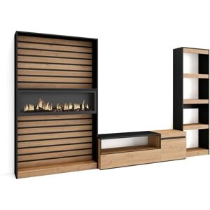 Skraut Home - Modernes Wohnzimmermöbel - 320x186x35cm - Elektrischer Kamin Skraut Home - Modernes Wohnzimmermöbel - 320x186x35cm - Elektrischer Kamin