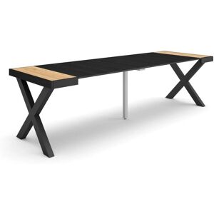 Skraut Home - Tavolo Estensibile - 260cm - Per 12 Persone - Rovere e Nero Skraut Home - Tavolo Estensibile - 260cm - Per 12 Persone - Rovere e Nero