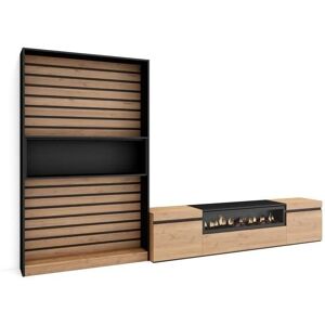 Skraut Home - Mobili soggiorno TV - Moderno Rovere e Nero Skraut Home - Mobili soggiorno TV - Moderno Rovere e Nero
