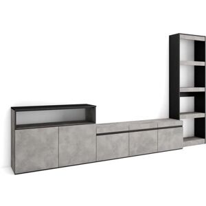 Skraut Home Set Moderno in Cemento per TV e Sala da Pranzo Skraut Home Set Moderno in Cemento per TV e Sala da Pranzo