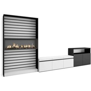 Skraut Home Mueble de Salón Moderno - Blanco y Negro - 360x186x35cm Skraut Home Mueble de Salón Moderno - Blanco y Negro - 360x186x35cm