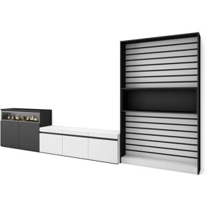 Skraut Home TV & Kamin-Set - Weiß & Schwarz - 360x186x35cm Skraut Home TV & Kamin-Set - Weiß & Schwarz - 360x186x35cm