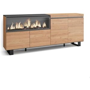 Skraut Home - Aparador - 210 - 4 Puertas - Chimenea eléctrica XXL - Estilo Moderno Skraut Home - Aparador - 210 - 4 Puertas - Chimenea eléctrica XXL - Estilo Moderno
