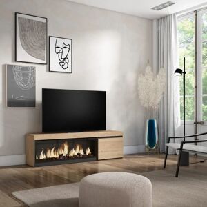 Mueble TV con Chimenea - Roble Modern 160cm Mueble TV con Chimenea - Roble Modern 160cm