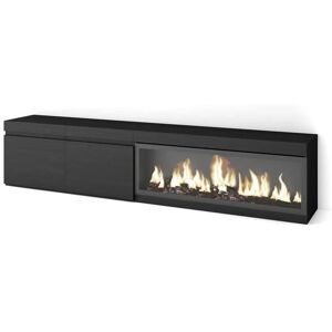 Skraut Home - TV-Möbel - Modern, Schwarz, 210cm, Für Fernseher bis 80" Skraut Home - TV-Möbel - Modern, Schwarz, 210cm, Für Fernseher bis 80"