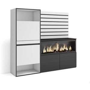 Skraut Home - Armario de almacenamiento - Chimenea eléctrica - 167x35x145 cm Skraut Home - Armario de almacenamiento - Chimenea eléctrica - 167x35x145 cm