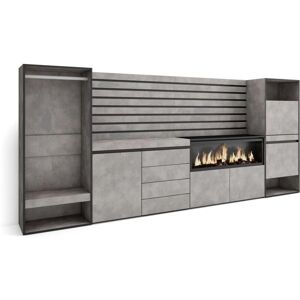 Skraut Home - Aparador - Con almacenamiento - 334x35x145 cm - Dormitorio - Chimenea eléctrica - Cómoda - Cajonera - Zapatero - Vestidor Skraut Home - Aparador - Con almacenamiento - 334x35x145 cm - Dormitorio - Chimenea eléctrica - Cómoda - Cajonera - Zapatero - Vestidor