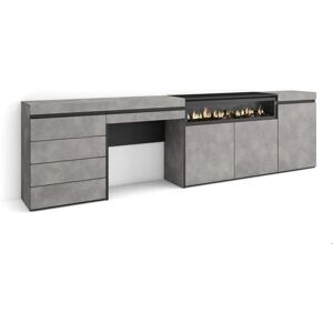 Skraut Home Moderno Gris 277x75x35 cm Aparador con Almacenamiento Skraut Home Moderno Gris 277x75x35 cm Aparador con Almacenamiento