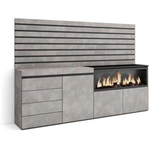 Skraut Home - Armario Moderno Gris con Almacenamiento - 214x145x35 cm - Dormitorio Skraut Home - Armario Moderno Gris con Almacenamiento - 214x145x35 cm - Dormitorio