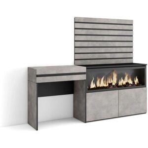 Skraut Home Tocador - Estilo Moderno Cemento - 177x35x145 cm Skraut Home Tocador - Estilo Moderno Cemento - 177x35x145 cm
