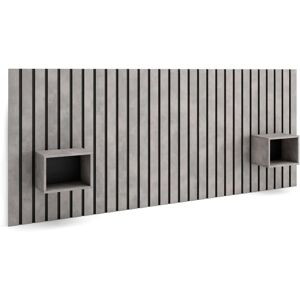 Tête de lit Moderne en Ciment avec Tables de Nuit - Lit 150-180cm - Publicité Tête de lit Moderne en Ciment avec Tables de Nuit - Lit 150-180cm - Publicité