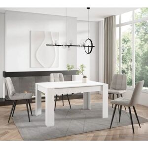Skraut Home - Table à Manger - 140x90x76 cm - Pour 6 - Style Moderne - Blanc - Publicité Skraut Home - Table à Manger - 140x90x76 cm - Pour 6 - Style Moderne - Blanc - Publicité