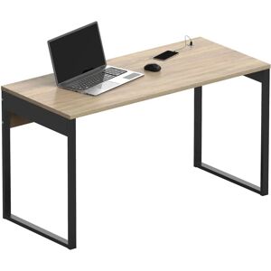 Escritorio Briebe Smuk - Mesa de Oficina de Madera Industrial con Puertos USB Escritorio Briebe Smuk - Mesa de Oficina de Madera Industrial con Puertos USB
