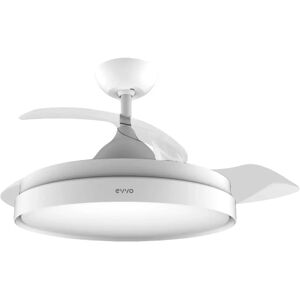 Ventilateur de plafond Evvo V450 Blanc Rétractable - 6 Vitesses - Minuterie 8h - Publicité Ventilateur de plafond Evvo V450 Blanc Rétractable - 6 Vitesses - Minuterie 8h - Publicité