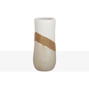 Fijalo 22206 - Ceramic Vase - Gold White - 14x14x30 cm Fijalo 22206 - Ceramic Vase - Gold White - 14x14x30 cm