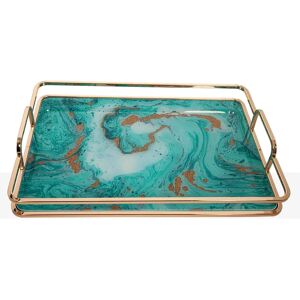 Fijalo Modello 51046 - Vassoio in Vetro con Manici in Metallo - 38x26x6 cm Fijalo Modello 51046 - Vassoio in Vetro con Manici in Metallo - 38x26x6 cm