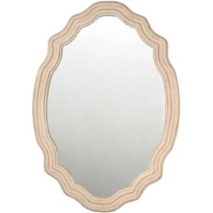 Specchio in legno beige Fijalo 61x3x86 cm - Sistema di ancoraggio a parete Specchio in legno beige Fijalo 61x3x86 cm - Sistema di ancoraggio a parete