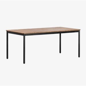 Sklum Artus Schwarzer Rechteckiger Stahl-Akazien Esstisch - 160x90 cm Sklum Artus Schwarzer Rechteckiger Stahl-Akazien Esstisch - 160x90 cm