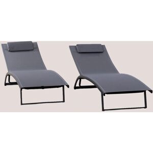 SKLUM Dulem - 2 tumbonas con marco de aluminio y asiento de polietileno SKLUM Dulem - 2 tumbonas con marco de aluminio y asiento de polietileno
