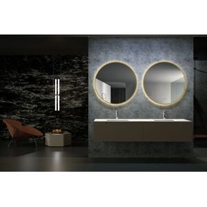 Espejo redondo con luz LED negro mate - 60cm - Baño, Dormitorio, Vestidor Espejo redondo con luz LED negro mate - 60cm - Baño, Dormitorio, Vestidor