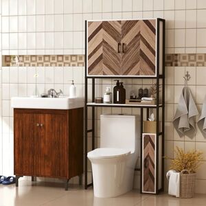 Homcom Gabinete sobre inodoro con puertas estantes ajustables - Muebles de baño Homcom Gabinete sobre inodoro con puertas estantes ajustables - Muebles de baño