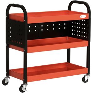 DURHAND - Carro de taller - 3 estantes - Rojo Negro - Carro de herramientas DURHAND - Carro de taller - 3 estantes - Rojo Negro - Carro de herramientas