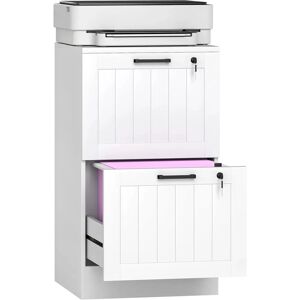 Homcom Archivador de Oficina Blanco con 2 Cajones - Mueble compacto Homcom Archivador de Oficina Blanco con 2 Cajones - Mueble compacto