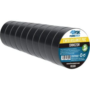 Nastro isolante nero FERRESTOCK 20m x 19mm - 10 pezzi Nastro isolante nero FERRESTOCK 20m x 19mm - 10 pezzi