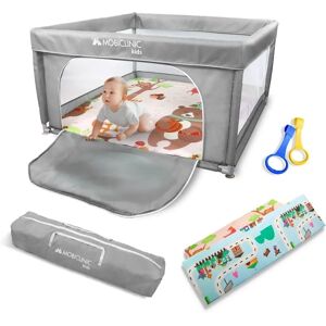 Parc de jeux Mobiclinic avec tapis - Pliable, 125x125x67 cm - Gris - Publicité Parc de jeux Mobiclinic avec tapis - Pliable, 125x125x67 cm - Gris - Publicité