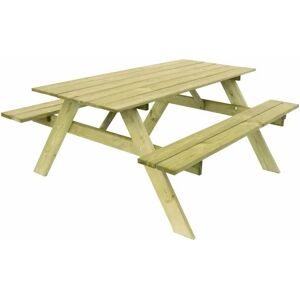 Gardiun - Mesa de Picnic en Madera 165x154x75cm - Asientos Resistentes Gardiun - Mesa de Picnic en Madera 165x154x75cm - Asientos Resistentes