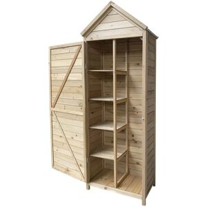 Gardiun - Armario Multiusos para Jardín Candy 35x70x177 cm Madera de Pino con Acero Galvanizado Gardiun - Armario Multiusos para Jardín Candy 35x70x177 cm Madera de Pino con Acero Galvanizado
