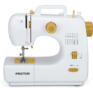 PRIXTON Bärbar Symaskin P120 - Accessoarsskrin - Inbyggd belysning - 16 stygn - Pedal ingår - Gul - Symaskin PRIXTON Bärbar Symaskin P120 - Accessoarsskrin - Inbyggd belysning - 16 stygn - Pedal ingår - Gul - Symaskin