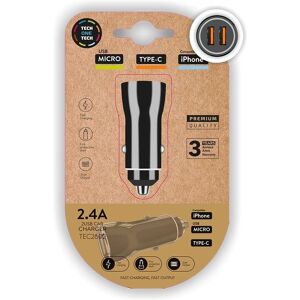 Carregador de carro Tech One Tech - USB-C Micro USB Duplo Carregador de carro Tech One Tech - USB-C Micro USB Duplo