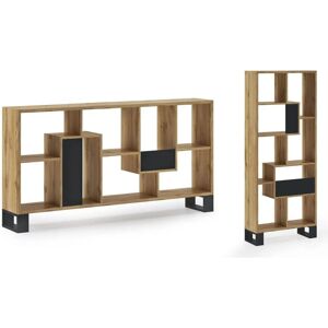 SKRAUT HOME Loft Bibliothèque en Chêne Foncé - Mobilier - Publicité SKRAUT HOME Loft Bibliothèque en Chêne Foncé - Mobilier - Publicité