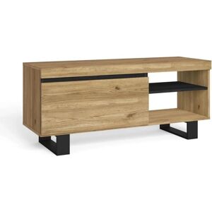 Meuble TV naturel 'Chêne/Noir' - 120x40x53cm Meuble TV naturel 'Chêne/Noir' - 120x40x53cm