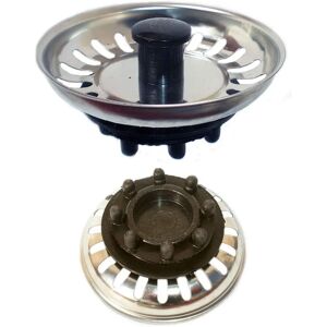 KIBATH Tappo per Lavello in Acciaio Inox - Nero e Cromato KIBATH Tappo per Lavello in Acciaio Inox - Nero e Cromato