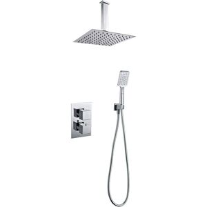 KIBATH Abel Mezclador de Ducha Termostático - Cabezal de Ducha Pluvial Cuadrado KIBATH Abel Mezclador de Ducha Termostático - Cabezal de Ducha Pluvial Cuadrado