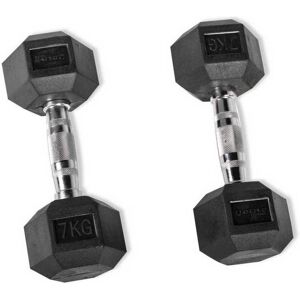 Olive Dumbbells 7kg Rubber Hex Pair - Strength Training Equipment Olive Dumbbells 7kg Rubber Hex Pair - Strength Training Equipment