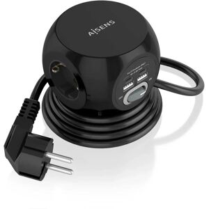 Multiprise AISENS - 3 Prises, 2 USB-C, 2 USB - 1,4m Noir Multiprise AISENS - 3 Prises, 2 USB-C, 2 USB - 1,4m Noir