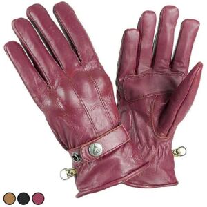 Guantes de moto de cuero granate BY CITY - Guantes Guantes de moto de cuero granate BY CITY - Guantes