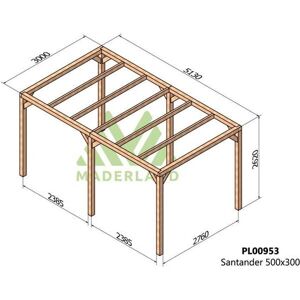 Pergola en Bois Laminé Santander - Abri Extérieur - Publicité Pergola en Bois Laminé Santander - Abri Extérieur - Publicité