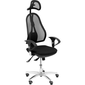 Sedia da Ufficio Piqueras y Crespo con Testa - Braccioli Regolabili - Ergonomica - 8h Uso - Nera Sedia da Ufficio Piqueras y Crespo con Testa - Braccioli Regolabili - Ergonomica - 8h Uso - Nera