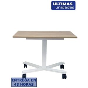 PIQUERAS Y CRESPO - Table réglable, Naturel, Structure blanche - Réglable en hauteur - Publicité PIQUERAS Y CRESPO - Table réglable, Naturel, Structure blanche - Réglable en hauteur - Publicité
