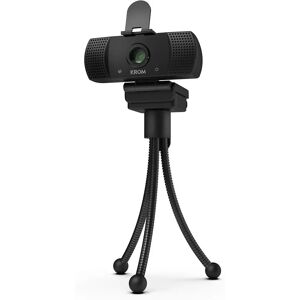 Krom Kam Full HD Webcam - 1080p, 30fps, Microfoon, Statief, Zwart Krom Kam Full HD Webcam - 1080p, 30fps, Microfoon, Statief, Zwart